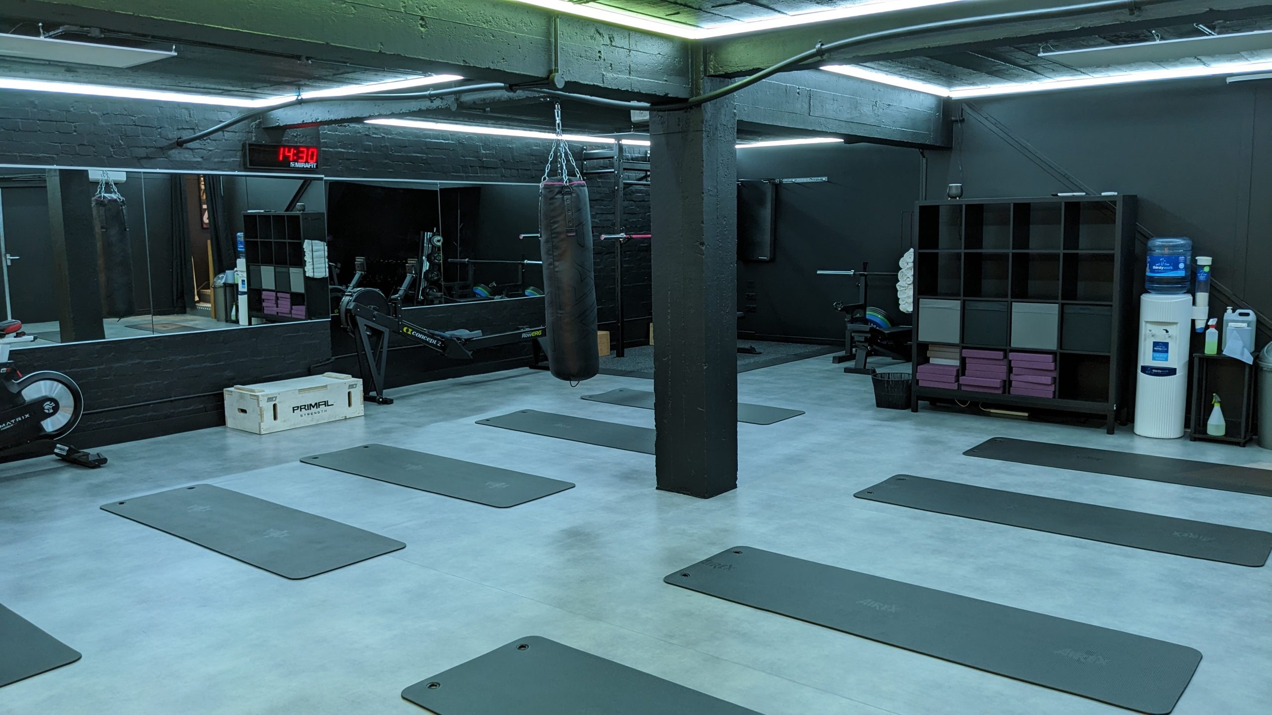 gym space set up for exercise class